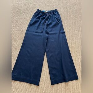 Max Studio XS Navy Wide Leg Linen Blend Pants